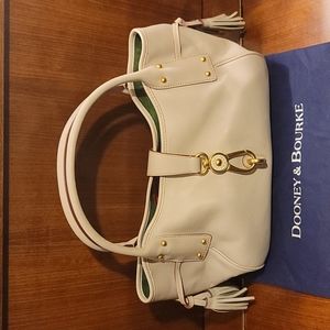 Dooney & Bourke French grey leather hobo satchel with original protective bag